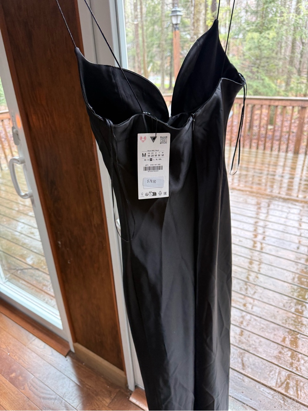 Zara Black Maxi Dress with Sweetheart Neckline